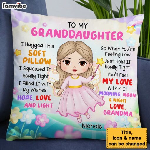 Personalized Gift For Granddaughter Little Fairy Princess Pillow