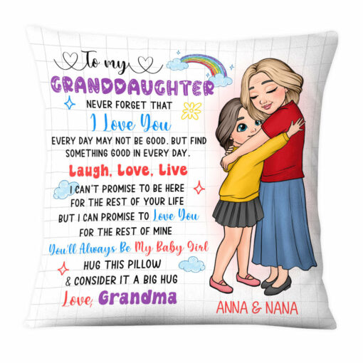 Personalized Gift For Granddaughter Live Love Laugh Pillow