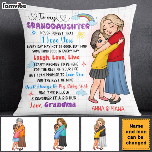 Personalized Gift For Granddaughter Live Love Laugh Pillow