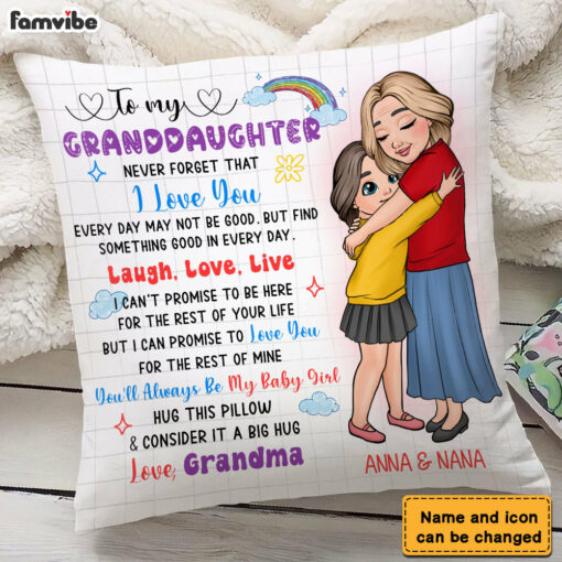 Personalized Gift For Granddaughter Live Love Laugh Pillow