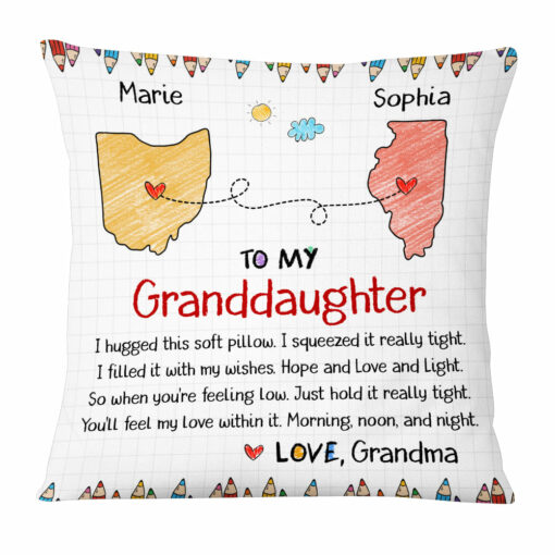 Personalized Gift For Granddaughter Long Distance Hug This Pillow