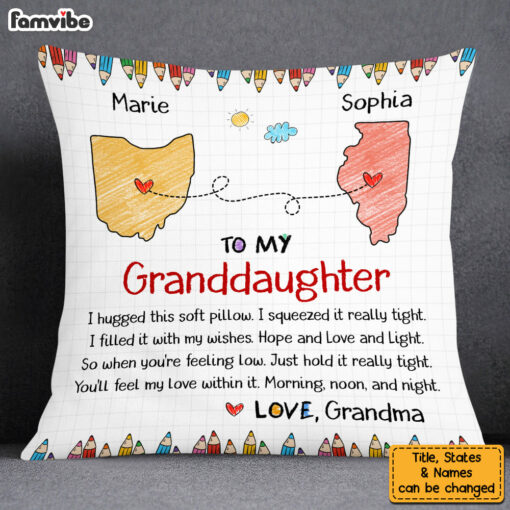 Personalized Gift For Granddaughter Long Distance Hug This Pillow