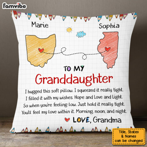 Personalized Gift For Granddaughter Long Distance Hug This Pillow