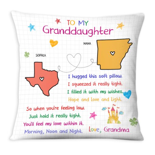 Personalized Gift For Granddaughter Long Distance I Hugged This Pillow