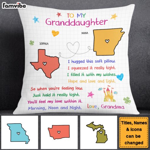 Personalized Gift For Granddaughter Long Distance I Hugged This Pillow