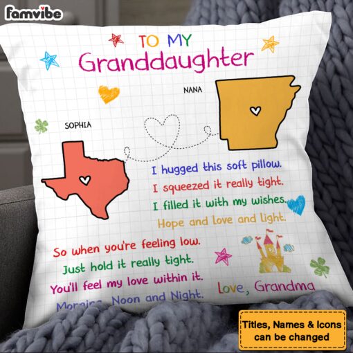 Personalized Gift For Granddaughter Long Distance I Hugged This Pillow