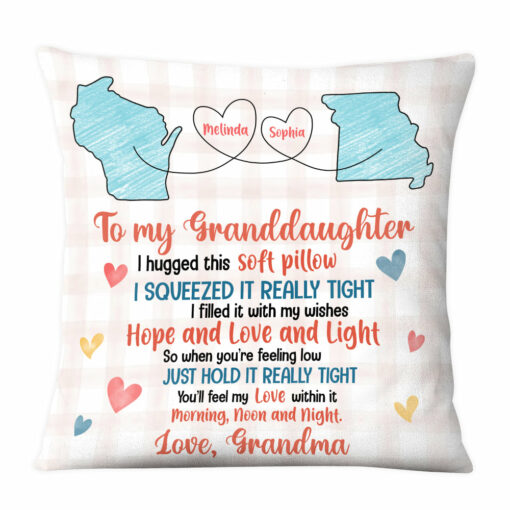 Personalized Gift For Granddaughter Long Distance Pillow