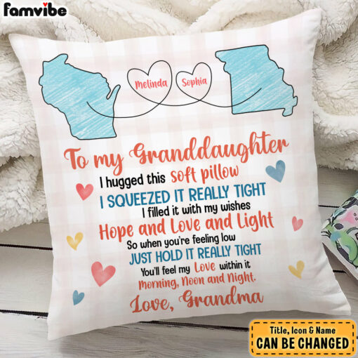 Personalized Gift For Granddaughter Long Distance Pillow