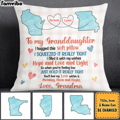 Personalized Gift For Granddaughter Long Distance Pillow