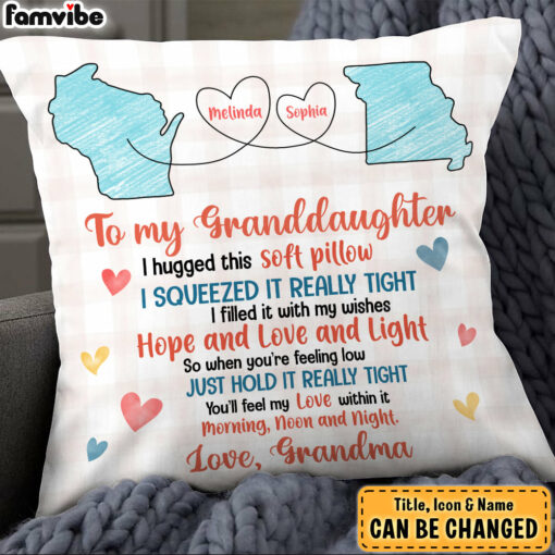 Personalized Gift For Granddaughter Long Distance Pillow