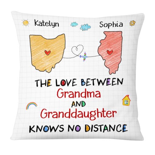 Personalized Gift For Granddaughter Love Between Grandma Long Distance Pillow