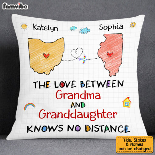 Personalized Gift For Granddaughter Love Between Grandma Long Distance Pillow