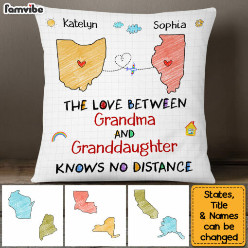 Personalized Gift For Granddaughter Love Between Grandma Long Distance Pillow