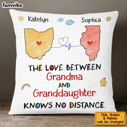 Personalized Gift For Granddaughter Love Between Grandma Long Distance Pillow