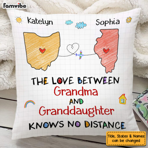 Personalized Gift For Granddaughter Love Between Grandma Long Distance Pillow