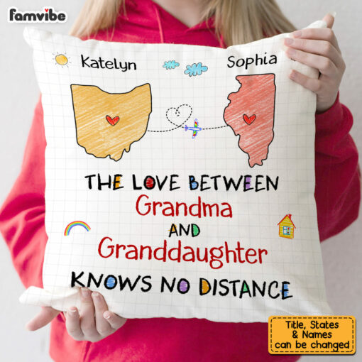 Personalized Gift For Granddaughter Love Between Grandma Long Distance Pillow