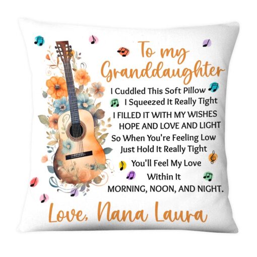 Personalized Gift For Granddaughter Love Music Cuddled This Pillow