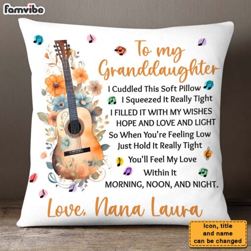 Personalized Gift For Granddaughter Love Music Cuddled This Pillow