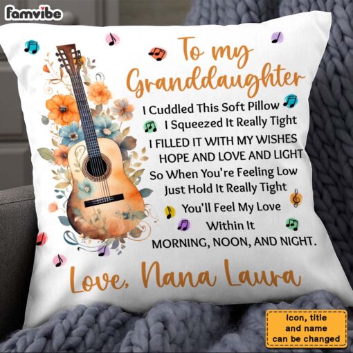 Personalized Gift For Granddaughter Love Music Cuddled This Pillow