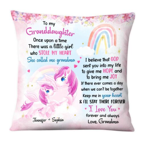 Personalized Gift For Granddaughter Love You Forever And Always Unicorn Pillow