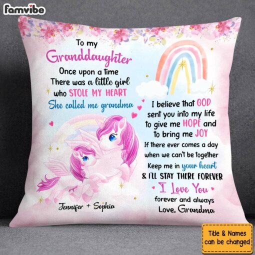 Personalized Gift For Granddaughter Love You Forever And Always Unicorn Pillow