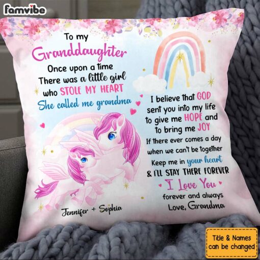 Personalized Gift For Granddaughter Love You Forever And Always Unicorn Pillow