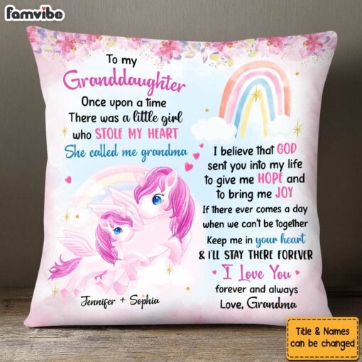 Personalized Gift For Granddaughter Love You Forever And Always Unicorn Pillow