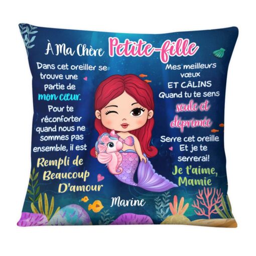 Personalized Gift For Granddaughter Mermaid French Pillow