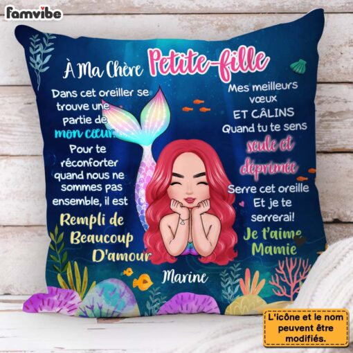 Personalized Gift For Granddaughter Mermaid French Pillow