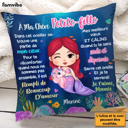 Personalized Gift For Granddaughter Mermaid French Pillow