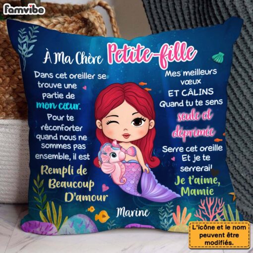 Personalized Gift For Granddaughter Mermaid French Pillow