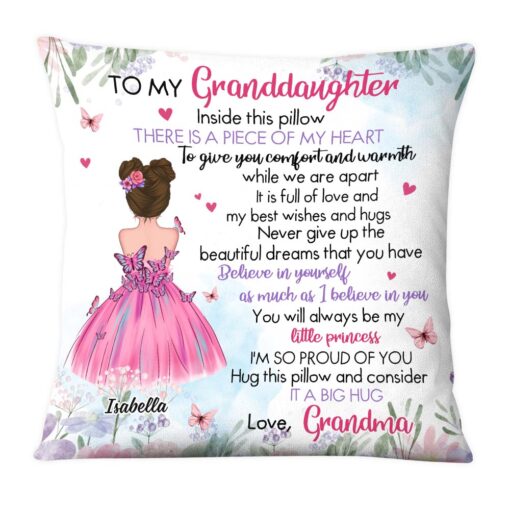 Personalized Gift For Granddaughter My Heart Inside This Pillow