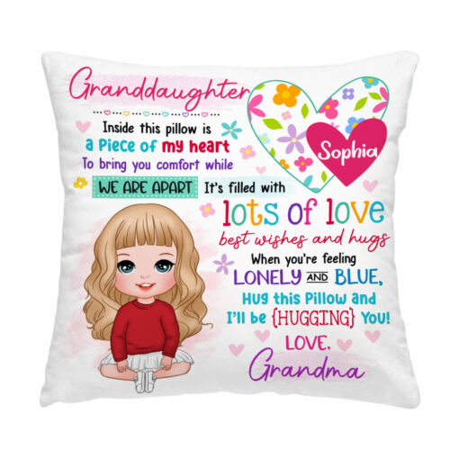 Personalized Gift For Granddaughter Piece Of My Heart Inside This Pillow