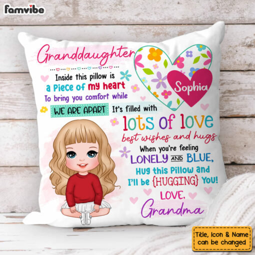 Personalized Gift For Granddaughter Piece Of My Heart Inside This Pillow