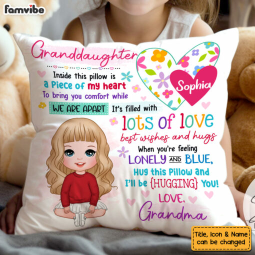 Personalized Gift For Granddaughter Piece Of My Heart Inside This Pillow