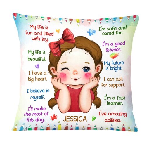 Personalized Gift For Granddaughter Positive Affirmations For Kids Pillow