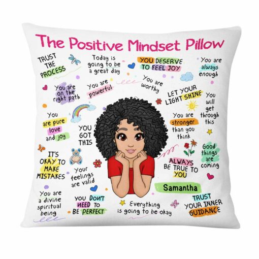 Personalized Gift For Granddaughter Positive Mindset Pillow