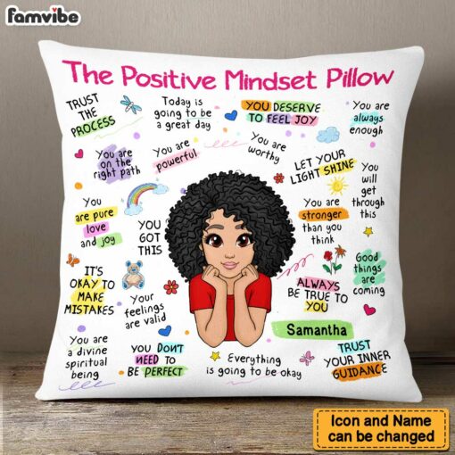 Personalized Gift For Granddaughter Positive Mindset Pillow