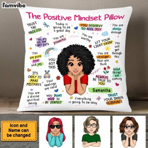 Personalized Gift For Granddaughter Positive Mindset Pillow