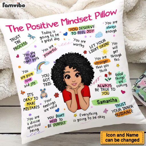 Personalized Gift For Granddaughter Positive Mindset Pillow