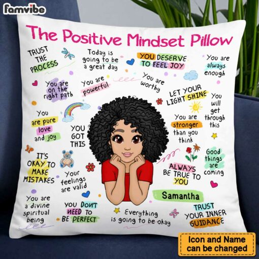 Personalized Gift For Granddaughter Positive Mindset Pillow