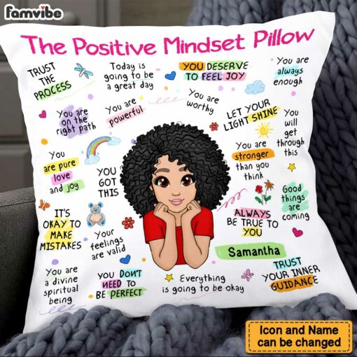 Personalized Gift For Granddaughter Positive Mindset Pillow