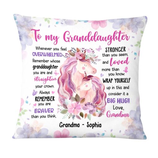 Personalized Gift For Granddaughter Remember Whose Granddaughter You Are And Straighten Your Crown Pillow