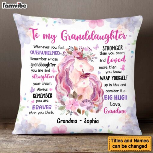 Personalized Gift For Granddaughter Remember Whose Granddaughter You Are And Straighten Your Crown Pillow