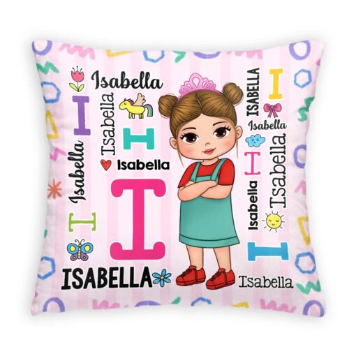 Personalized Gift For Granddaughter Repeating Name Pillow