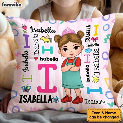 Personalized Gift For Granddaughter Repeating Name Pillow