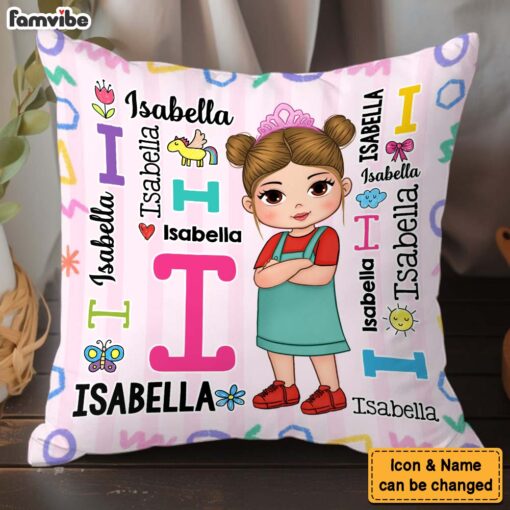 Personalized Gift For Granddaughter Repeating Name Pillow