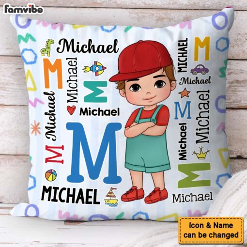 Personalized Gift For Granddaughter Repeating Name Pillow