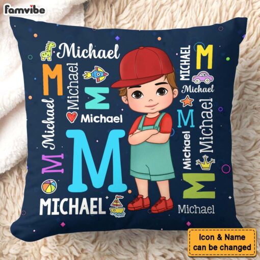 Personalized Gift For Granddaughter Repeating Name Pillow