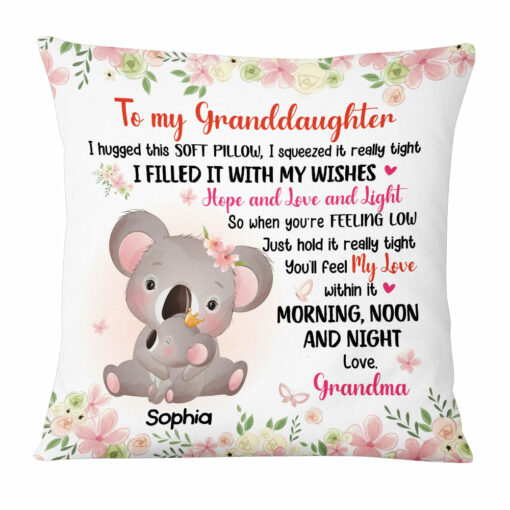 Personalized Gift For Granddaughter Safari Animals Hug This Pillow